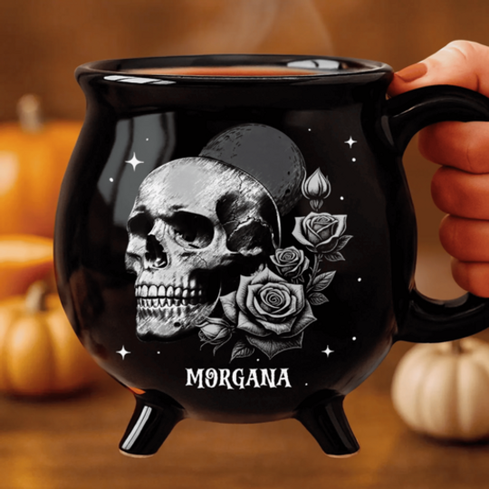 Halloween Cauldron Coffee Mug, Personalized Halloween Witchy Gifts