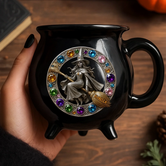 Custom Ceramic Cauldron Coffee Mug - Personalized Halloween Witchy Gifts