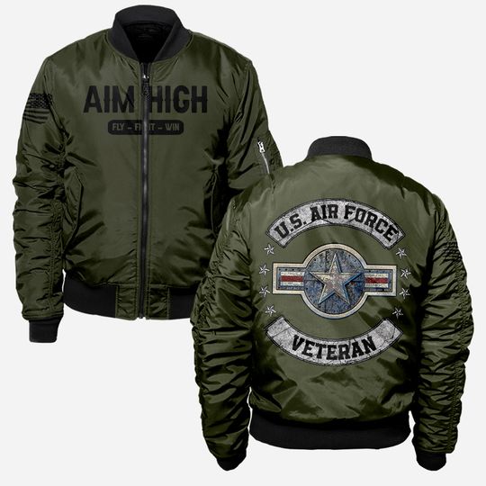 Personalized U.S Air Force Veteran  Bomber Jacket