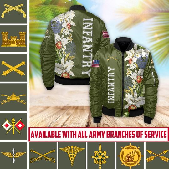 Customized United States Army Branch of Service - Bomber Jacket