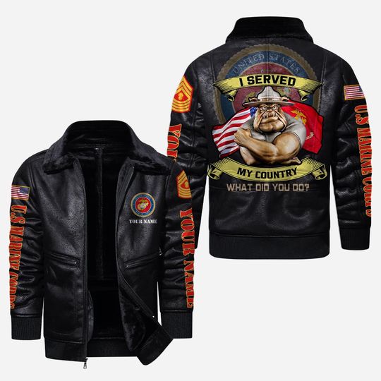 I Served My Country What Did You Do Lapel Leather Jacket