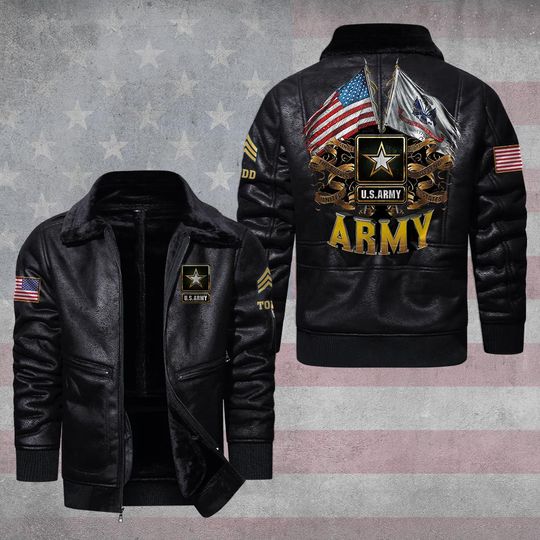 US Veteran Fur Lapel Leather Jacket
