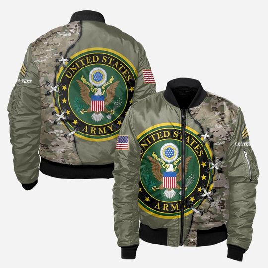 Customized U.S. Army Camouflage 3D Bomber Jacket