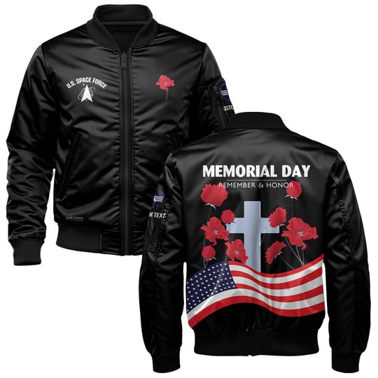 Customized US Space Force Memorial Day Bomber Jacket: Remember & Honor Our Veterans