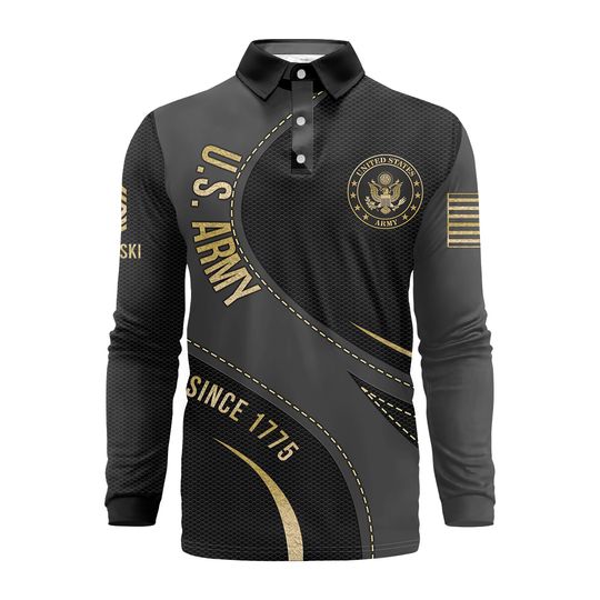 Customized US Military Long Sleeve Polo Shirt