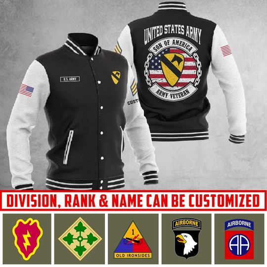 Customized Army Divisions Baseball Jacket