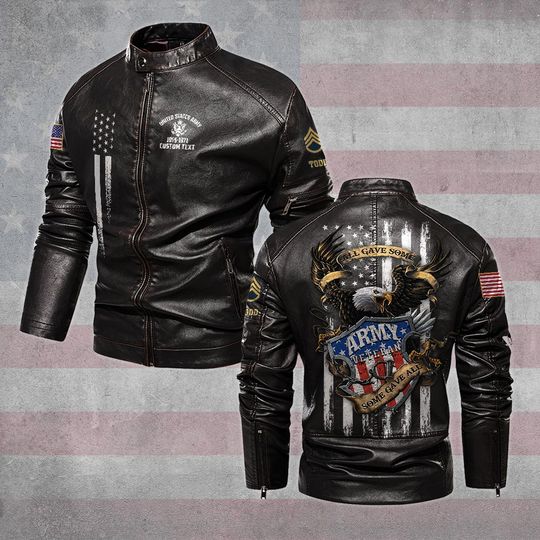 Customized&nbsp;U.S Eagle&nbsp;Shield –&nbsp;All&nbsp;Gave&nbsp;Some,&nbsp;Some&nbsp;Gave&nbsp;All&nbsp; Leather Coat