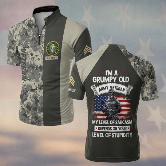 I’m A Grumpy Old Veteran My Level Of Sarcasm Depends On Your Level Of Stupidity Bowling Jerey