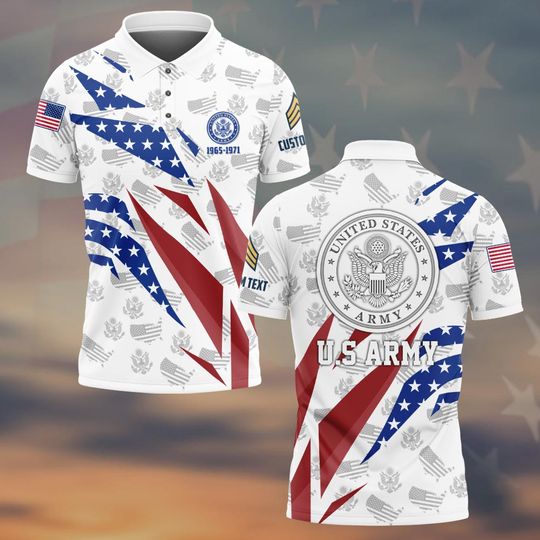 Customized U.S Veteran Polo Shirt Patriotic Gift