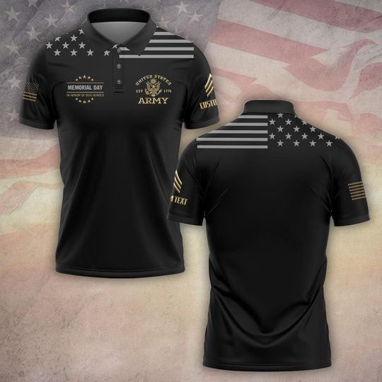 Customized Memorial Day In Honor Of Our Heroes Polo Shirt Patriotic Veteran Gift
