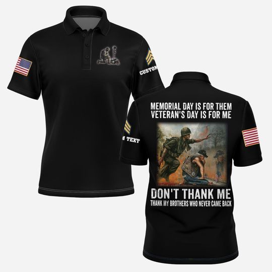 Memorial Day Veterans Day Polo Shirt Patriotic Military Veteran Gift