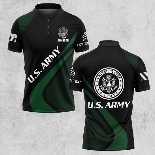 Customized U.S Veteran Polo Shirt Patriotic Military Veteran Gift
