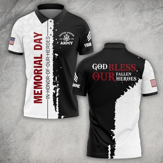 Customized Memorial Day – God Bless Our Fallen Heroes Polo Shirt