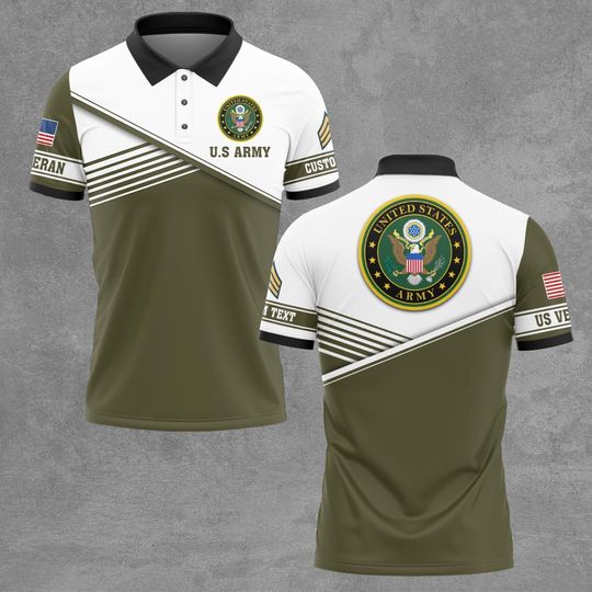 Customized US Military Proudly Served Polo Shirt