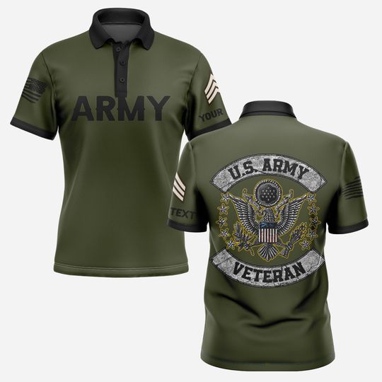 Personalized Army Veteran Polo Shirt