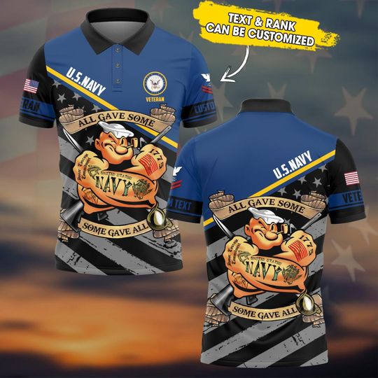 Customized US Military Proudly Served Polo Shirt