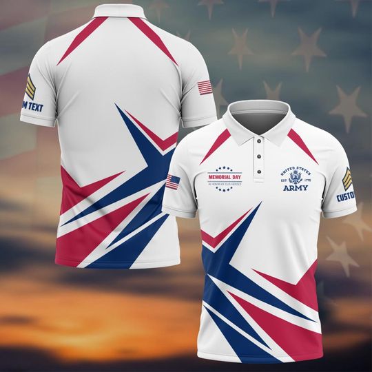 Customized Memorial Day In Honor Of Our Heroes Polo Shirt Patriotic Military Gift