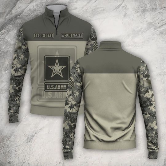 Customized US Military Camouflage Zip Neck Sweater