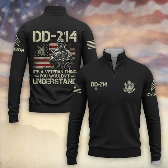 DD-214 It’s A Veteran Thing, You Wouldn’t Understand Zip Neck Sweater