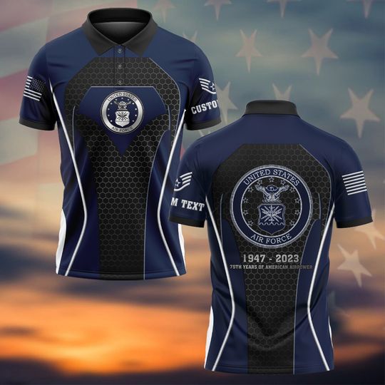 Customized USAF 76th Birthday Anniversary 1947 – 2023 - Polo Shirts
