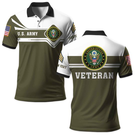 Customized US Army Veteran Polo Shirt
