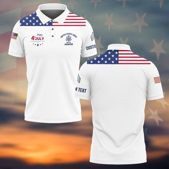 Customized U.S Veteran 4th Of July Polo Shirts