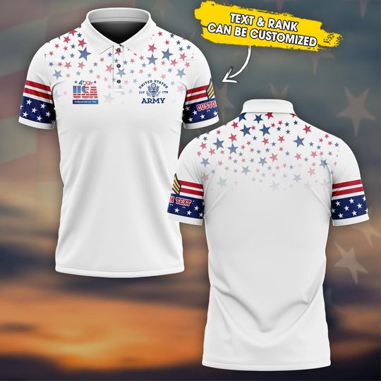 Customized Happy 4th Of July USA Independence Day Polo Shirts