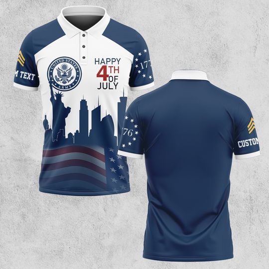 Customized U.S Veteran Happy 4th Of July – Polo Shirt