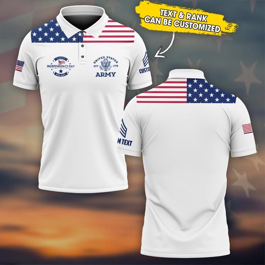 Customized Happy Independence Day 4th July – Polo Shirt