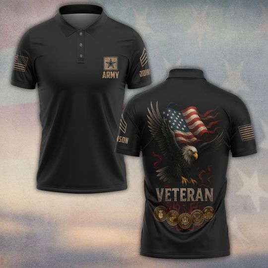 Customized U.S Veteran Polo Shirt