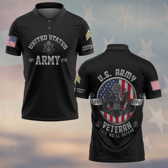 Customized US Veteran Proudly Served Polo Shirt
