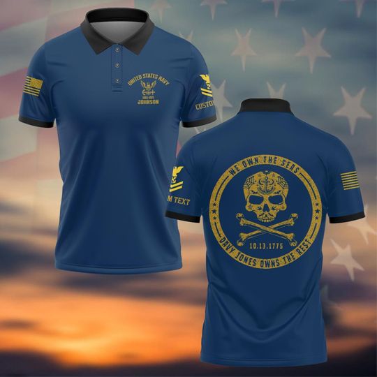 Customized We Own the Seas – US Navy Polo Shirt