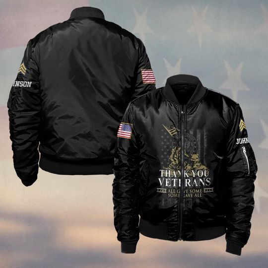 Thank You Veterans – All Gave Some Some Gave All Bomber Jacket