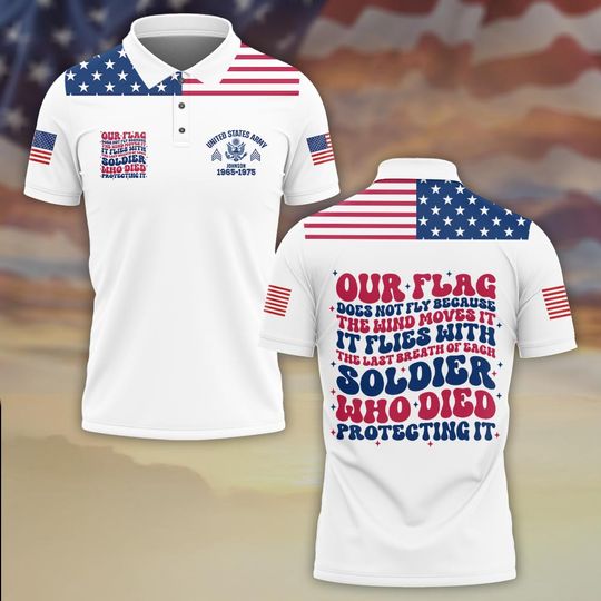 Customized Memorial Day Stars & Stripes Tribute Polo Shirt