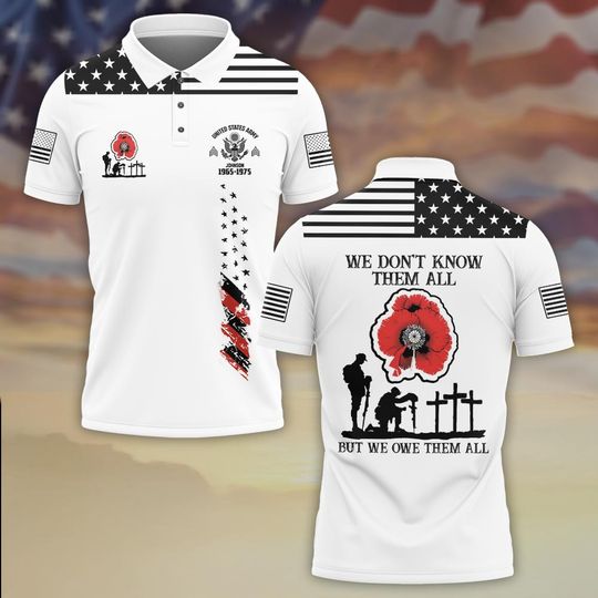 Customized Memorial Day Poppy Honor: We Don’t Know Them All But We Owe Them All Polo Shirt