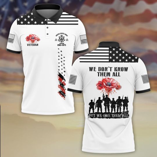 Customized Memorial Day Poppy & Warriors: We Don’t Know Them All But We Owe Polo Shirt