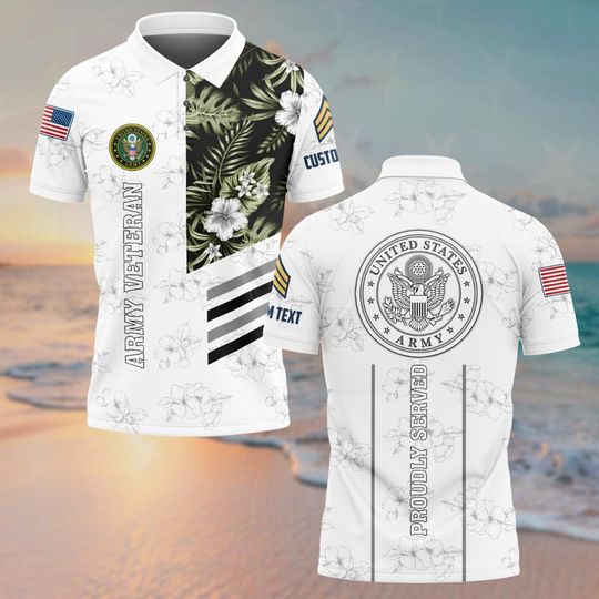 Customized U.S Veteran Proudly Served Polo Shirt