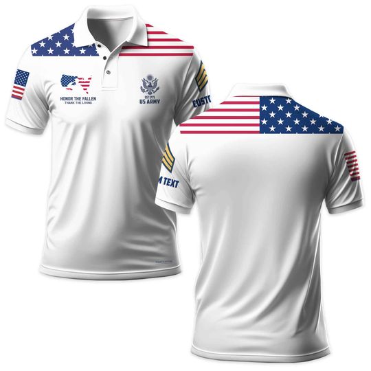 Customized U.S Veteran Honor The Fallen Polo Shirt