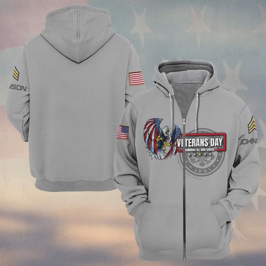 Veterans Day – Honoring All Who Served 3D Zip Hoodie