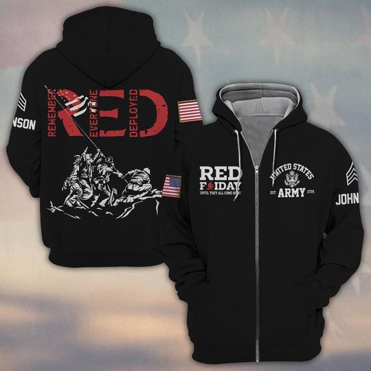 Red Friday – Until They All Come Home 3D Zip Hoodie