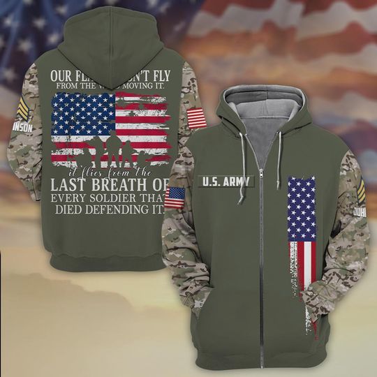 Customized US Veteran Flag of Honor & Unity: Our Flag Doesn’t Fly 3D Zip Hoodie