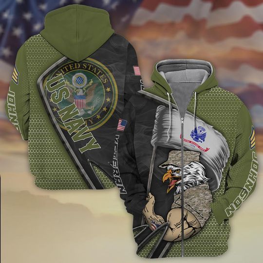 Veteran of Valor: Eagles of Resilience and Pride 3D Zip Hoodie