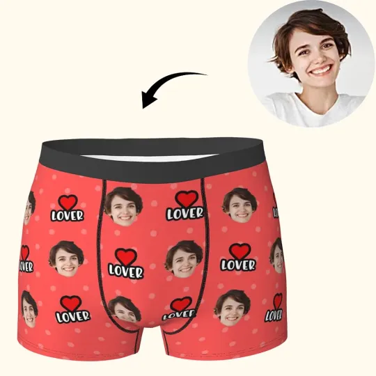 Personalised Lover Funny Face Men's Boxers