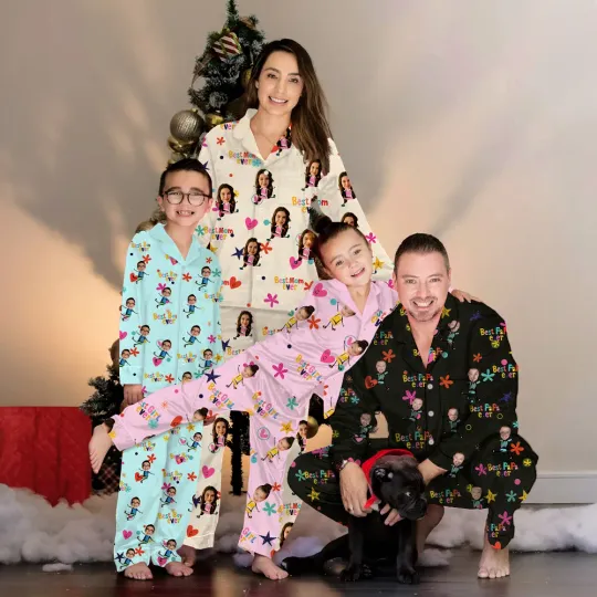 Personalized Cartoon Face Photo Cuban Collar Button Up