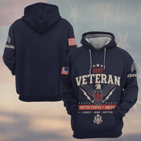 Customized U.S Veteran 3D Hoodie