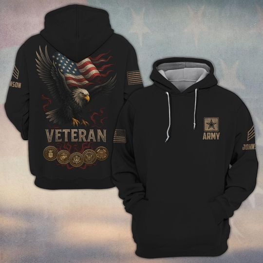 Customized U.S Veteran 3D Hoodie