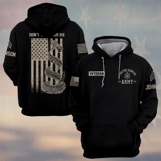 Customized U.S Veteran no treading 3D Hoodie