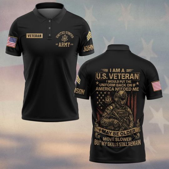 Customized U.S Veteran Polo Shirt