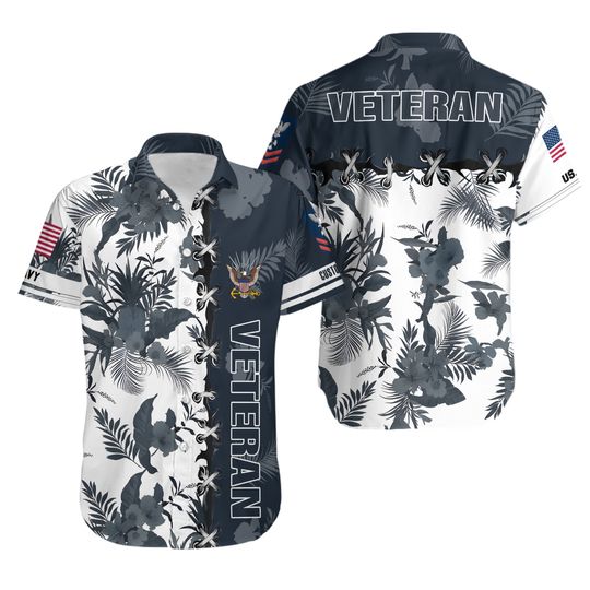 Customized US Navy Veteran Shirts Hawaiian Shirt