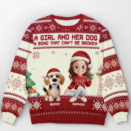 Custom Unisex Ugly Sweatshirt - Personalized  Christmas Birthday Gifts For Dog Cat Lovers